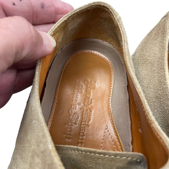 David Wilson Mens tan suede Lace-Up Oxfords dress shoes Size 9.5D SKU 9436 - Picture 9 of 14